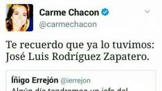 Carme Chacón confunde a Zapatero con el Jefe de Estado.