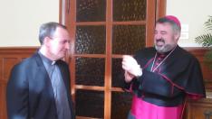 A la izquierda, el Obispo electo de Osma-Soria, con el Obispo de Calahorra y La Calzada-Logroño