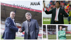 Imágenes de Juliá, Agné, Xumetra, Rodri y Masferrer en su pasado reciente como piezas importantes en el Girona FC.