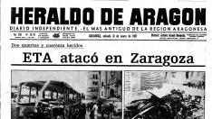 Portada de Heraldo del atentado de ETA en San Juan de los Panetes