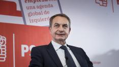 El expresidente José Luis Rodríguez Zapatero durante la conferencia del PSOE organizada este martes en el Círculo de Bellas Artes de Madrid.