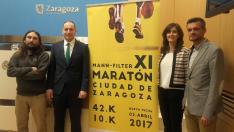 Presentación del Maratón Mann Filter Ciudad Zaragoza, este martes.