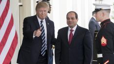 El presidente de Estados Unidos, Donald Trump, recibe a su homólogo egipcio,Abdelfatah al Sisi, en la Casa Blanca este lunes.