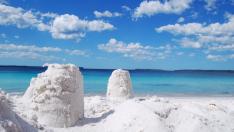 Una espectacular -y blanquísima- vista de Hyams Beach.