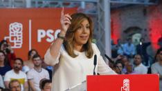 Susana Díaz, en un acto de campaña este martes en Madrid.