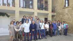El grupo de participantes en la Hospedería de Sádaba, tras visitar Sos del Rey Católico y Uncastillo.