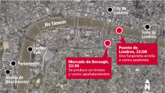 Lugar de los ataques que se han producido este sábado en Londres