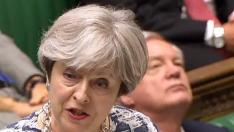 La primera ministra del Reino Unido, Theresa May, este lunes en el Parlamento británico.