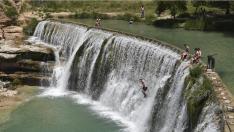 El espectacular salto de Bierge, en el río Alcanadre, donde la DGA ha restringo el acceso para evitar riesgos.