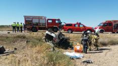 Accidente de tráfico en la carretera entre Borja y Mallén