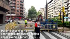 El paseo Sagasta permanecerá cortado al tráfico dos semanas