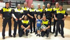 Visita de Christian a la Policía Local de Zaragoza este viernes.