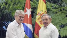 Raúl Castro con Dastis este miércoles.