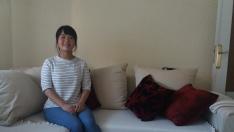 Yuka Oka en su casa de Zaragoza