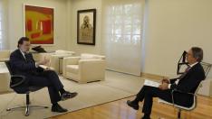 Mariano Rajoy durante la entrevista a Efe