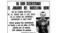 Noticia publicada en la portada de HERALDO el 3 de marzo de 1981 sobre el secuestro de Quini