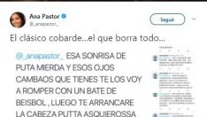 Ana Pastor denuncia las espeluznantes amenazas de muerte que recibe