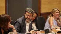 Gerardo Oliván, portavoz del PP, durante una sesión de pleno en el Ayuntamiento de Huesca