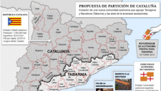Mapa de la propuesta de la supuesta Tabarnia