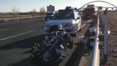 Fallece un motorista tras colisionar contra una furgoneta en la A-68