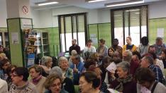 Alumnos del Miguel Hernández y profesores de distintos centros educativos durante la presentación del proyecto