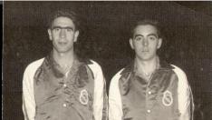 Lorenzo Alocén y Julio Descartín. Los aragoneses compartieron vestuario en el Real Madrid. Alocén fue internacional en 69 ocasiones y Descartín en 23.