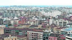 Vista aérea del casco urbano de Zaragoza