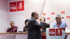El presidente de la DGA y líder del PSOE-Aragón, Javier Lambán, este viernes, en el comité regional.