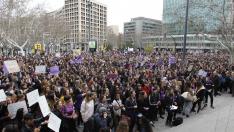 Huelga feminista del 8M en Aragón.