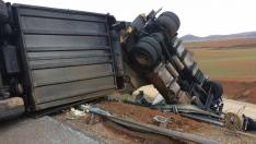 El camionero resultó herido grave