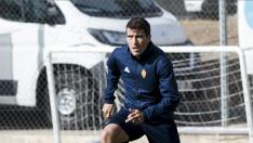 Zapater, en pleno esfuerzo en la Ciudad Deportiva.