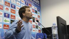 Joan Francesc Ferrer 'Rubi', entrenador del Huesca, este jueves durante su comparecencia ante los medios de comunicación.