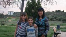 Gemma Muniesa, con sus hijos Marco y Lucía