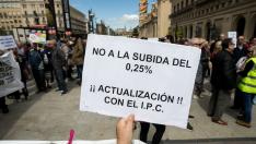 Protesta por las pensiones en Zaragoza en una imagen de archivo
