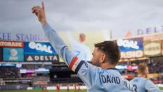 David Villa celebra el gol 400 con el New York City