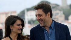 Penélope Cruz y Javier Bardem posan en la 71 edición del Festival de Cine de Cannes.