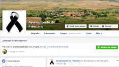 El Ayuntamiento de Fréscano ha actualizado su portada en Facebook con un lazo negro.
