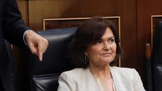La vicepresidenta Carmen Calvo no ve conveniente que Torra diga que en España hay presos políticos