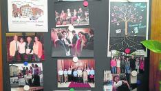El corcho con las fotos del despacho de Luisa Broto.