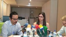 Los representantes de CBRE Zaragoza en rueda de prensa