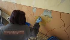 Labores de recuperación de la ermita del Carmen, por la Fundación Santa María de Albarracín.
