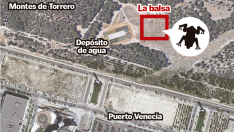 Mapa de la ubicación de la balsa de anfibios.
