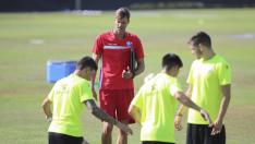 Leo Franco, durante un entrenamiento de esta pretemporada.
