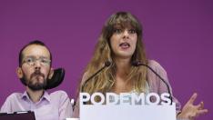 Los portavoces de Podemos Pablo Echenique y Noelia Vera comparecen en rueda de prensa tras el Consejo de Coordinación de Podemos.