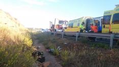 Accidente ocurrido en Aler, en el que se ha visto implicado un ciclomotor.