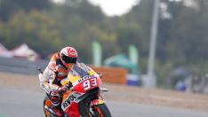 Marc Márquez, tras la pole en Tailandia.