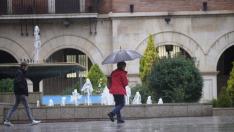 A lo largo de la tarde la lluvia ha ido aumentando en la capital turolense