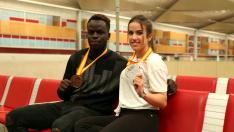 Los medallistas mundiales Raquel Roy y Babacar Seck