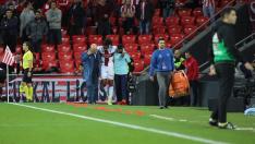Semedo se retira lesionado en el partido de Copa del Rey contra el Athletic.