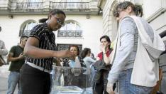 Acto en favor del voto de los inmigrantes en Zaragoza.